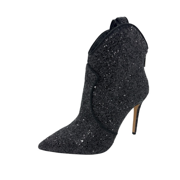 Jessica Simpson Glitter Boots Black 9M Cowboy Western Rodeo Line Dance Country - Picture 1 of 16